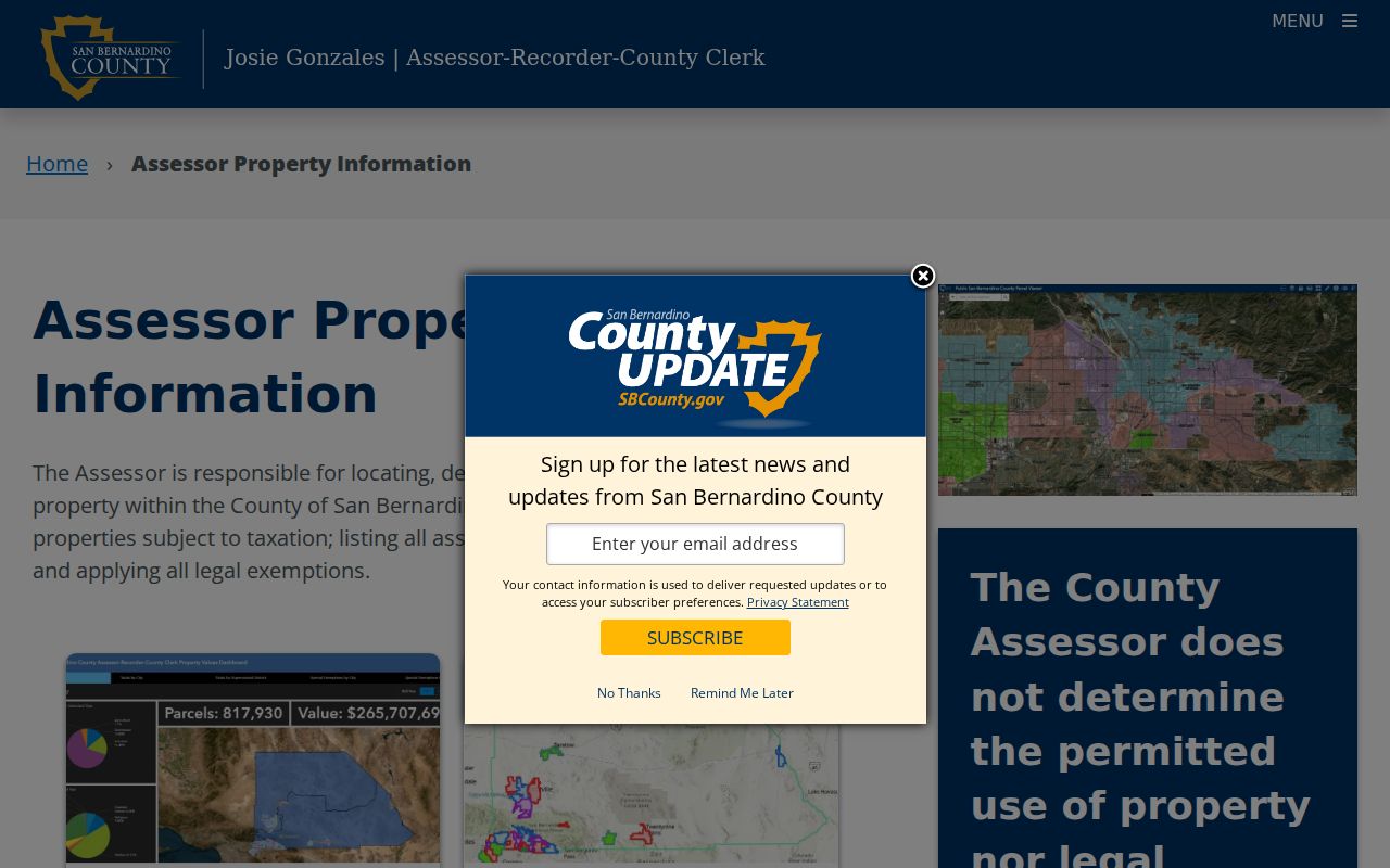 Rancho Cucamonga residents directory assessor property search