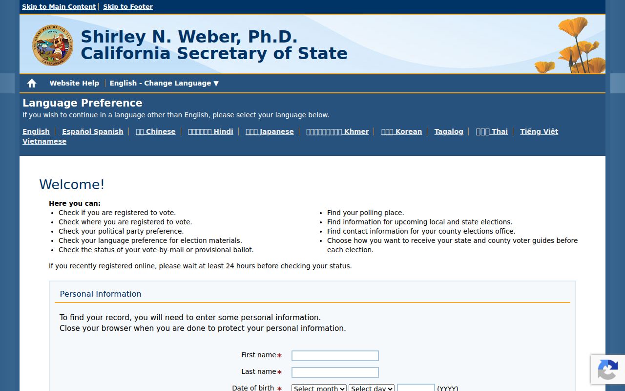Rancho Cucamonga residents directory California voter status