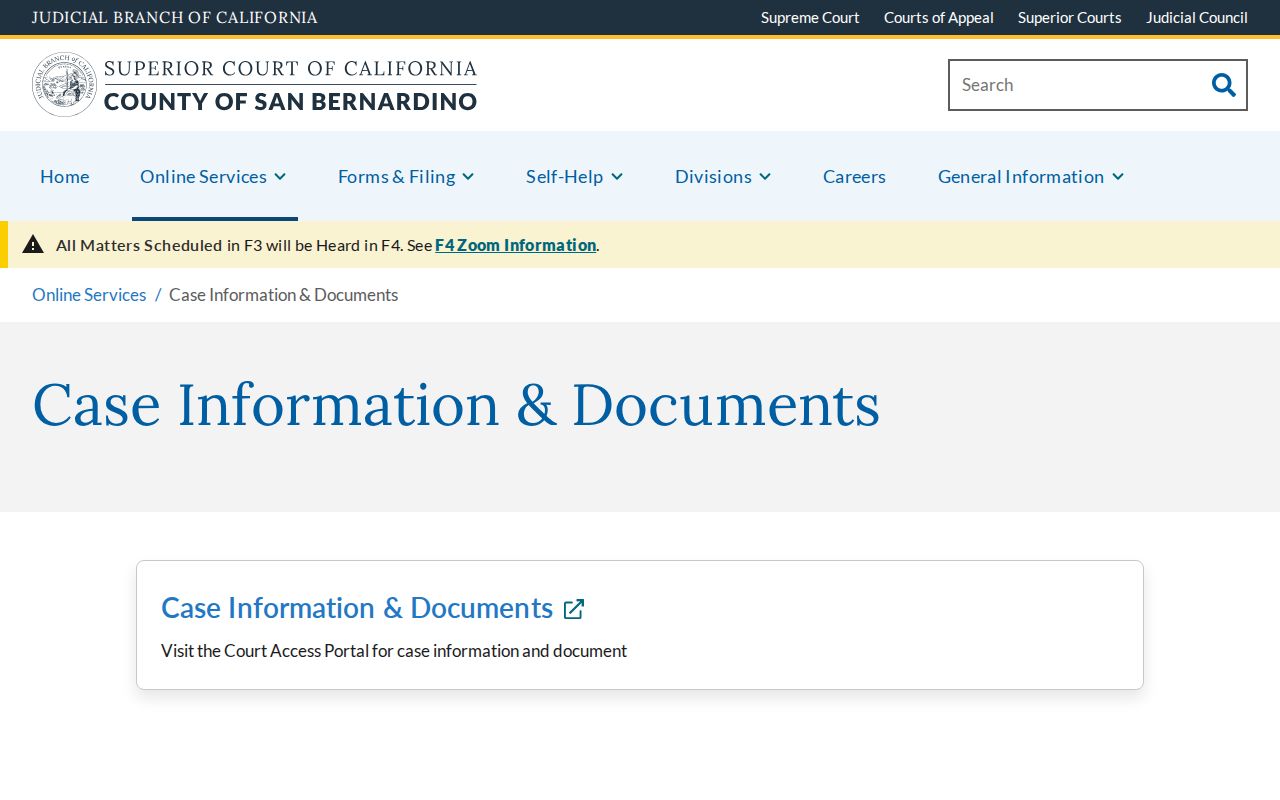 Rancho Cucamonga residents directory Superior Court access