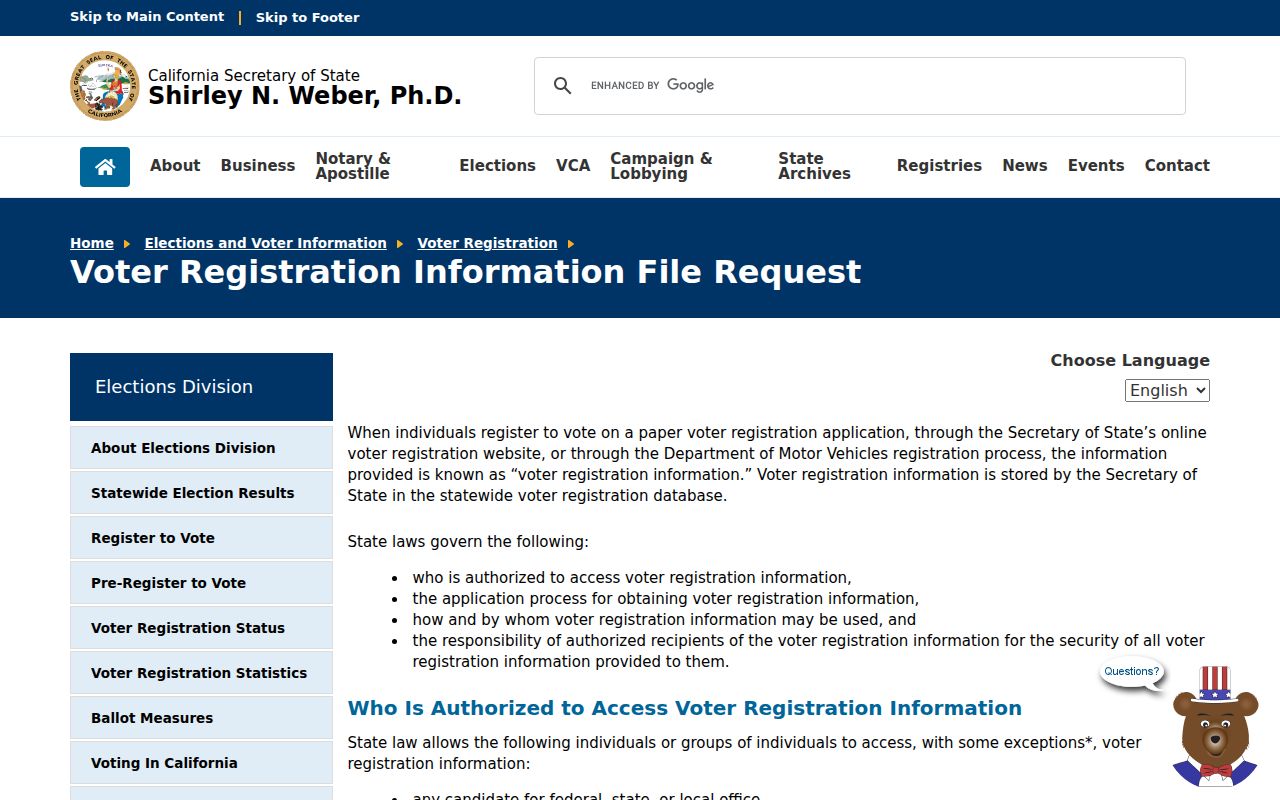 Rancho Cucamonga neighbors voter file request rules