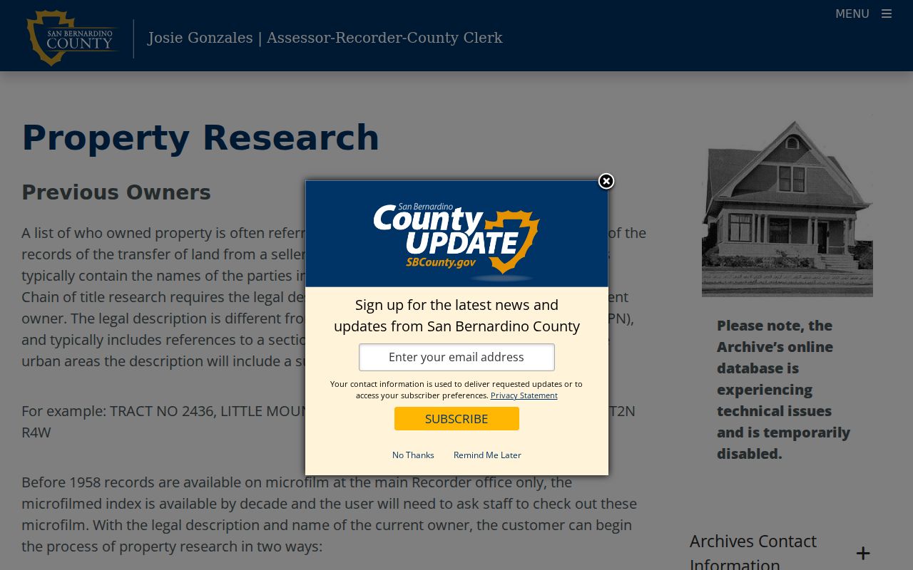 Rancho Cucamonga street directory assessor parcel search