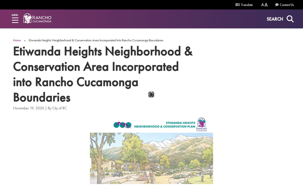 Rancho Cucamonga ZIP code directory Etiwanda annexation